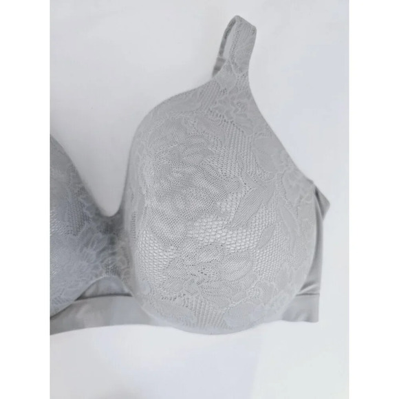 Cacique Lot Of 2 Full Coverage Figure Lined Underwire Beige Grey Lace Bra 46G - Picture 10 of 16